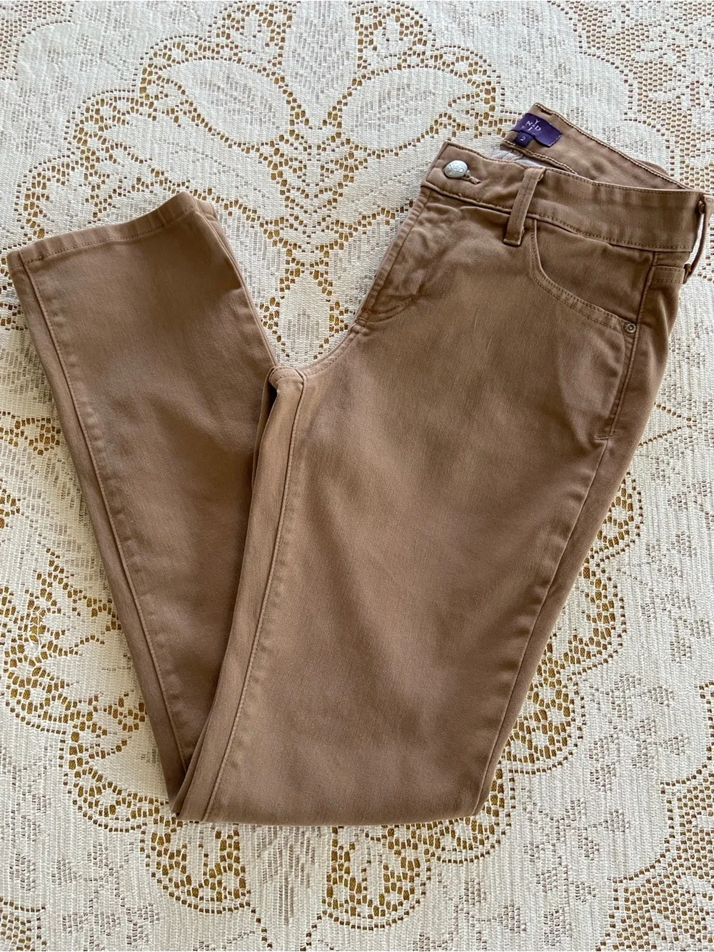 NYDJ Mid Rise LEGGING Stretch Jeans in Camel Brush Demin Size 2 - Picture 14 of 14